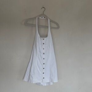 American Eagle NWT White Button-Down Jean Halter Dress